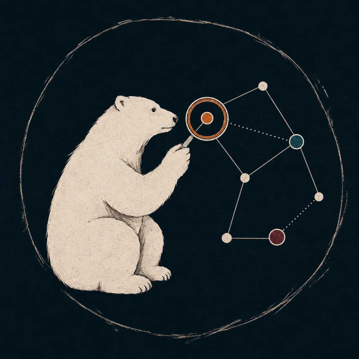 The Arctos bear inspecting a connected customer route before deciding where to build.
